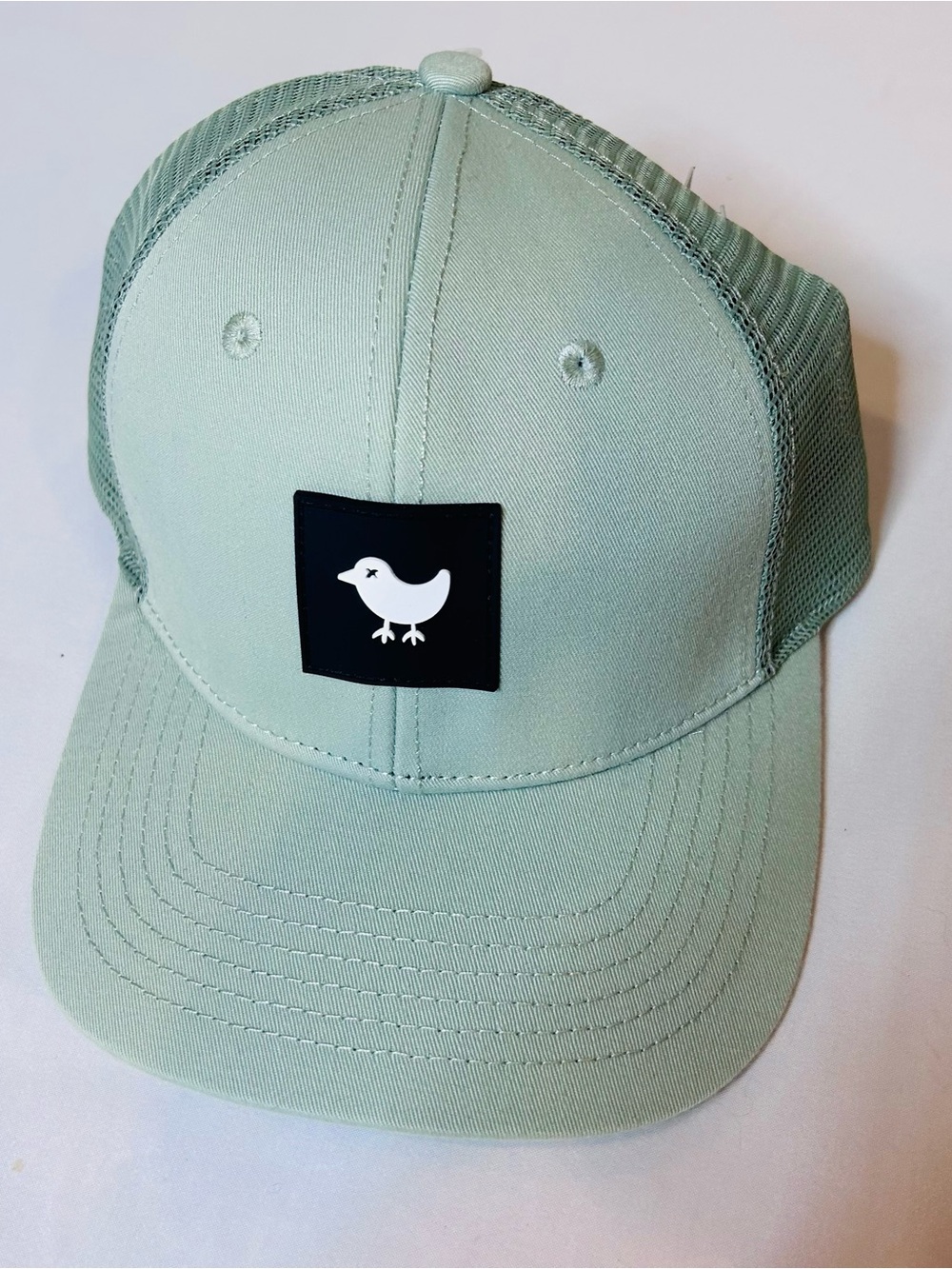 Bad Birdie Mint Green Trucker Hat with Bird Patch